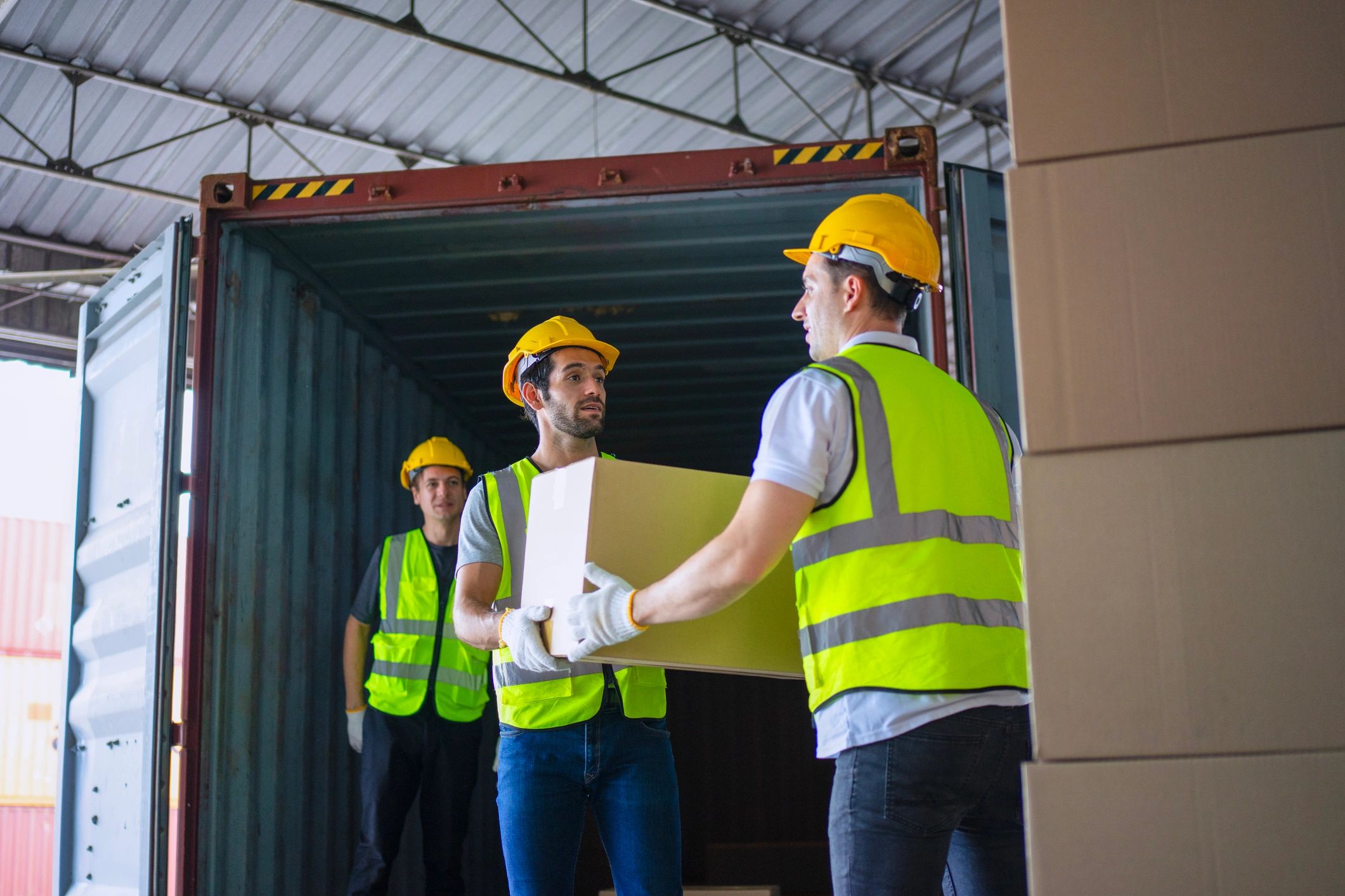 Warehouse team handling wholesale inventory